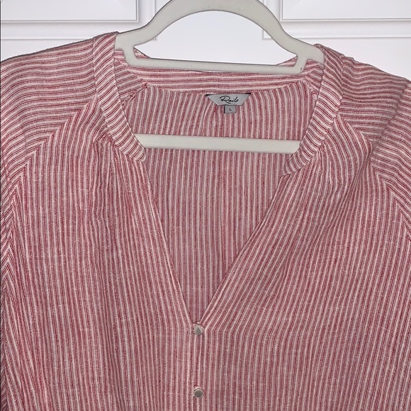 Rails red and white striped tie and button top - Picture 2 of 5